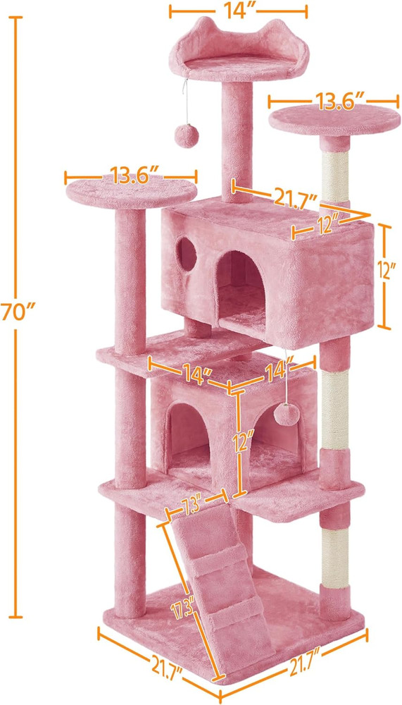 Deluxe Multi-Level Cat Tree with Condos and Scratching Posts for Happy Cats