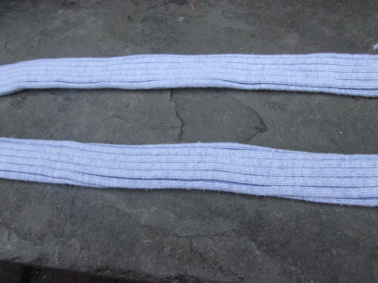 REENACTOR COLONIAL REV WAR 18TH C STOCKINGS VERTICAL RIBBED STRIPED BLUE COTTON