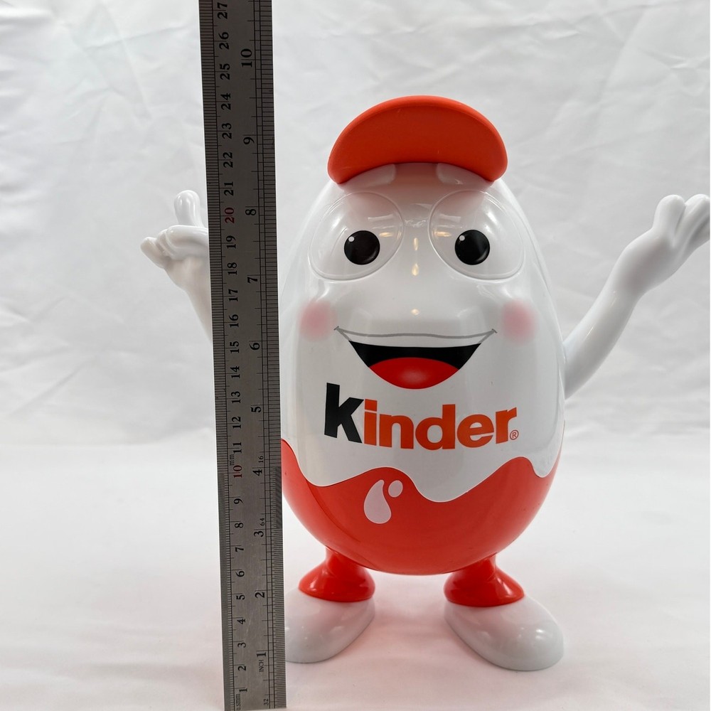 Kinder Surprise Giant Egg Container Poseable Arms Candy Display 9.5” Plastic