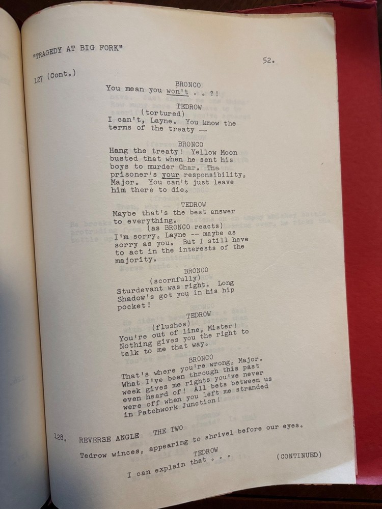"Bronco" Original 1960 TV Script Ty Hardin