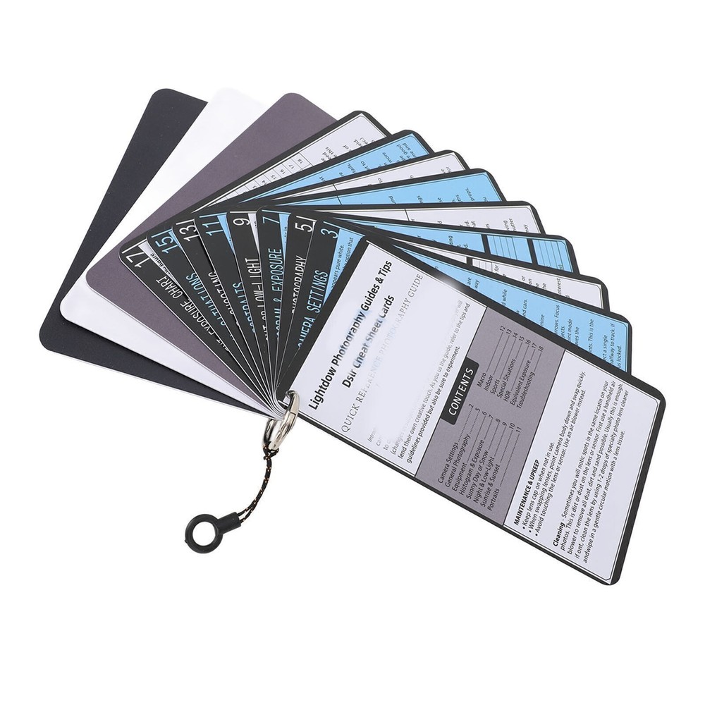 DSLR Cheat Sheet White Balance Gray Card Bundle Quick Reference Guides Master