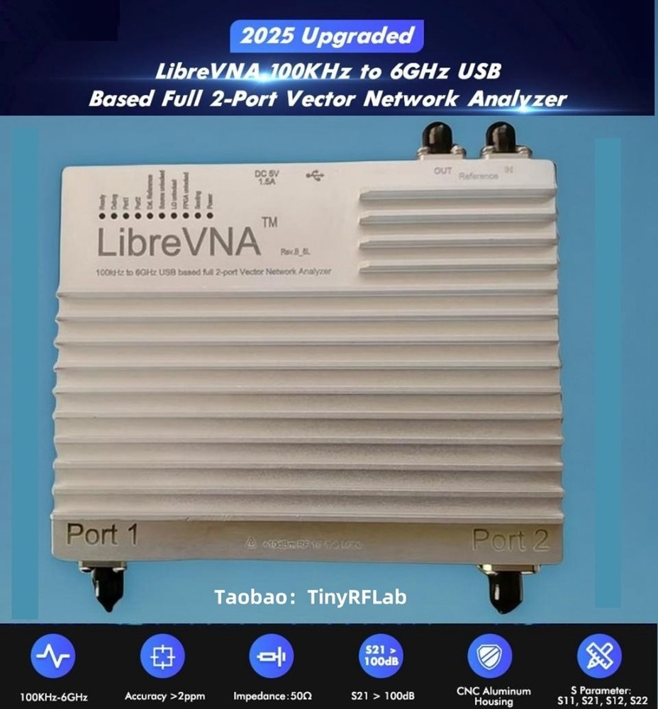 2025 NEW LibreVNA 100KHz-6GHz USB Based Full 2-Port Vector Network Analyzer