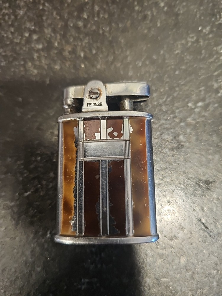 Vintage Ronson Gem Tortishell Pocket Lighter
