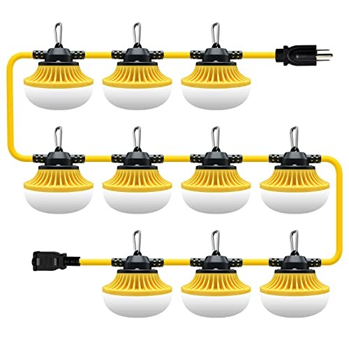 100ft LED Temporary Construction String Work Lights Industrial Grade Best for