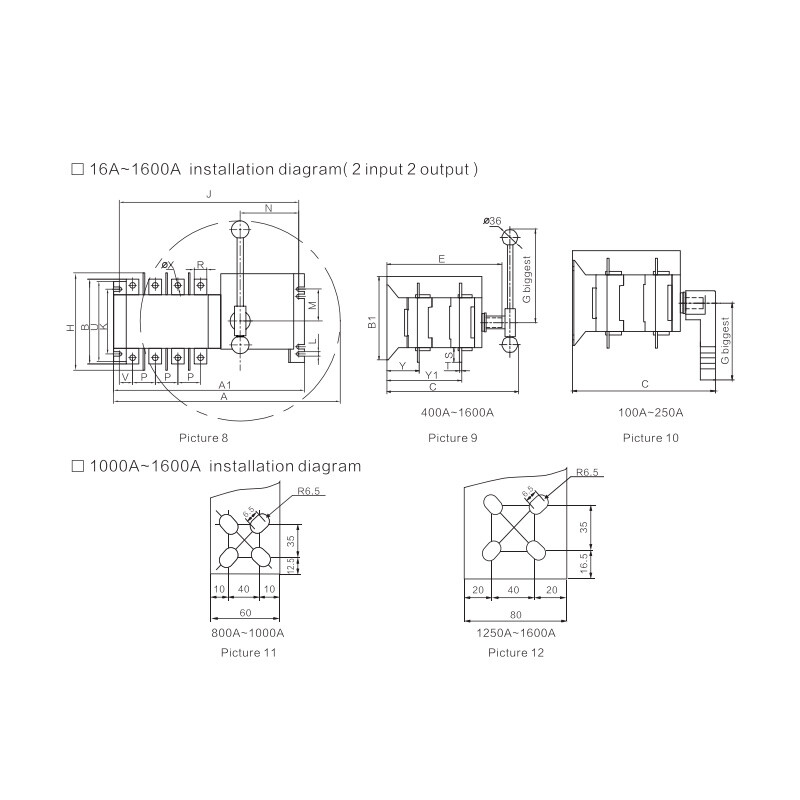 GEYA Industrial Automatic Transfer Switch 400A 4P 110/220V Grid to AC Generator