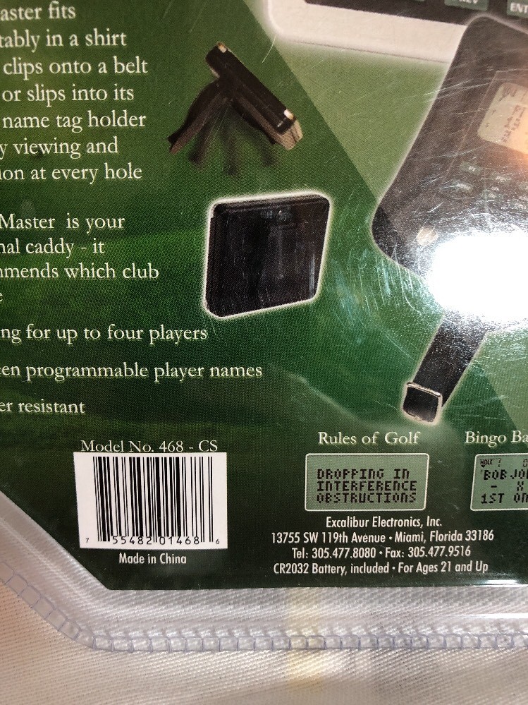 GOLF Master #468-CS Complete Golf Rules Handheld Reader NIB