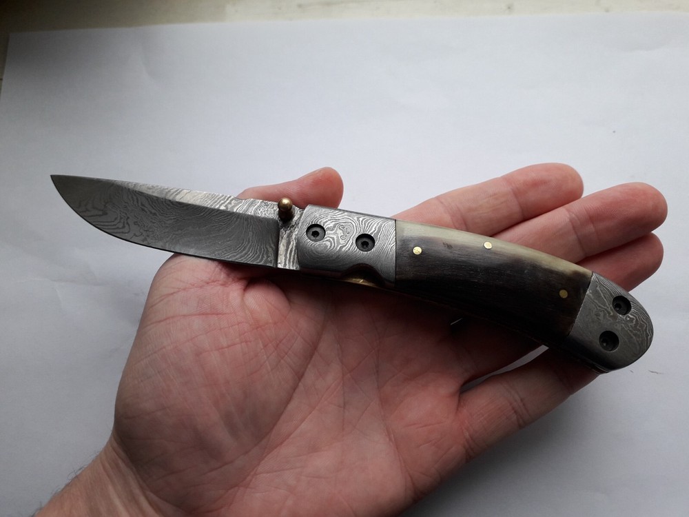 Handmade Folding Knife Damascus Steel