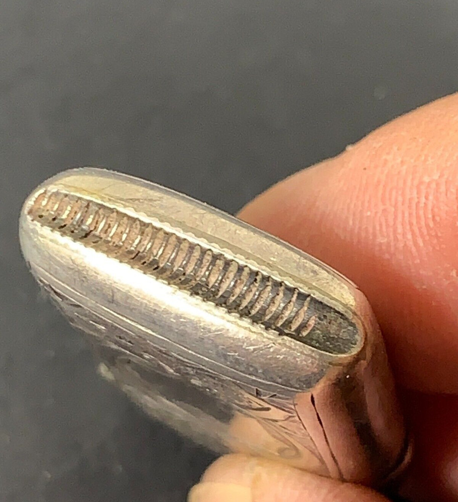 Small Victorian silver engraved vesta case, Birmingham 1887
