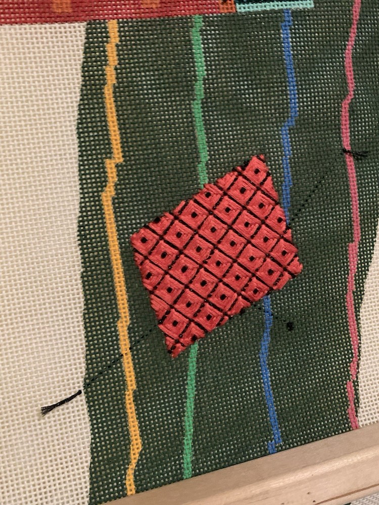 “Patchwork Frankenstein” Needlepoint 13 Mesh 30” x 42” By Renaissance Designs
