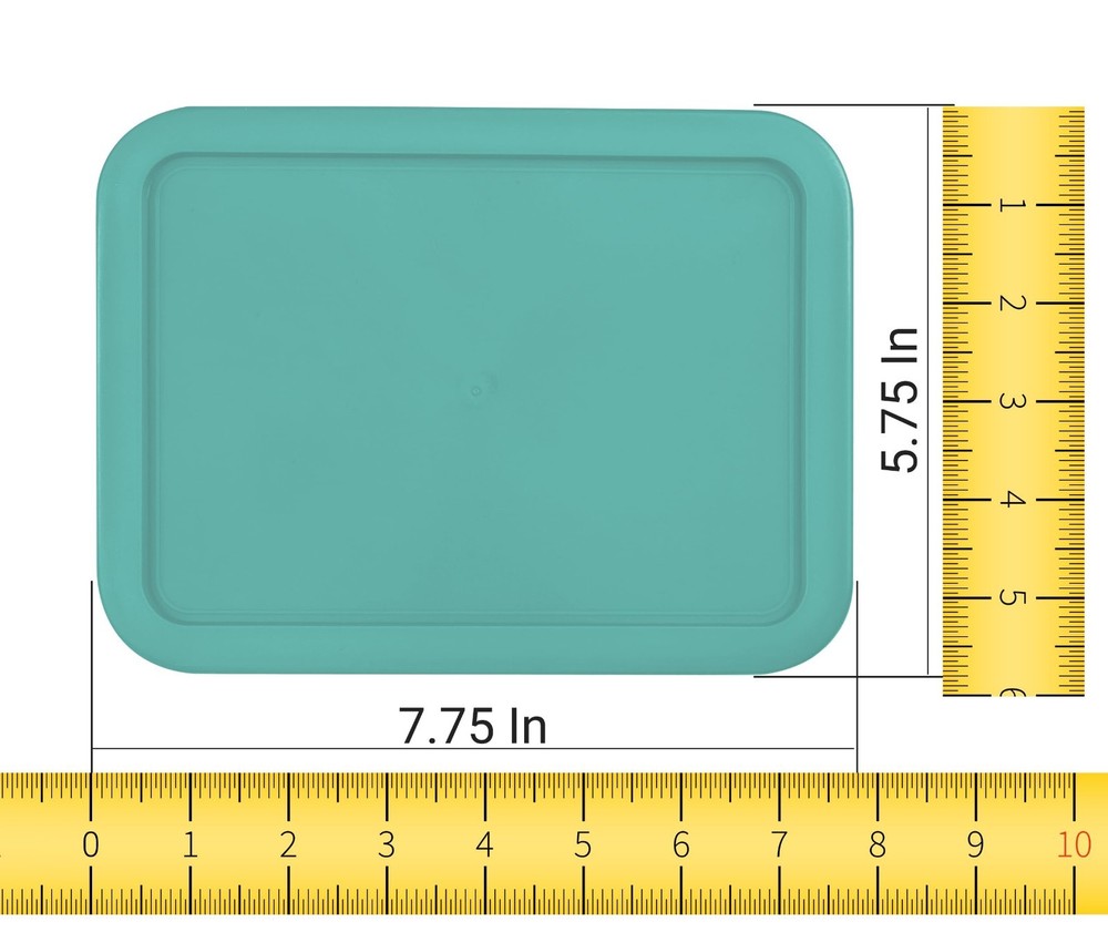 Replacement Lids for Pyrex 7210-PC 3-Cup Rectangle Turquoise 5.75x7.75" 2-Pack