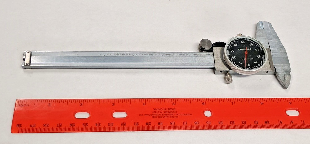 6" Black Face Caliper Red Needle 0-6" Shock Proof