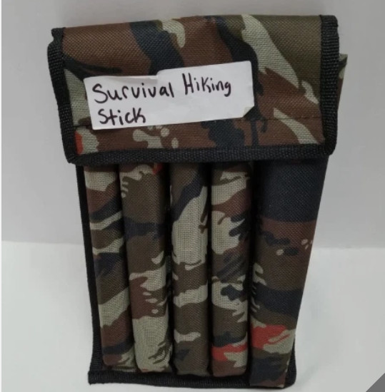 Multifunctional Trekking/Camping Stick with Compass & Canvas Bag