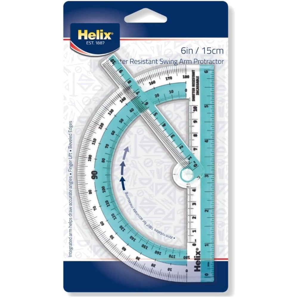 Lightweight 180° Protractor with Integrated Ruler - Perfect for Geometry Classes