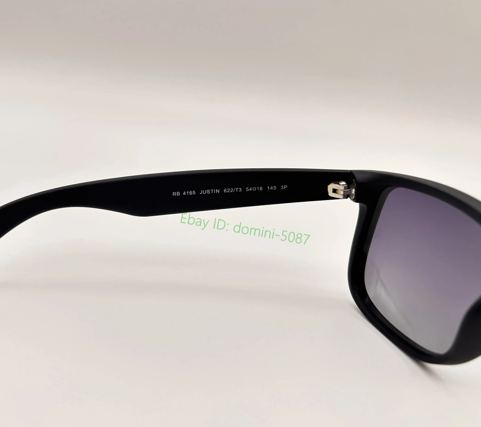 Ray-Ban RB4165 Justin Polarized Sunglasses 54mm Matte Black UV Light Grey Lens