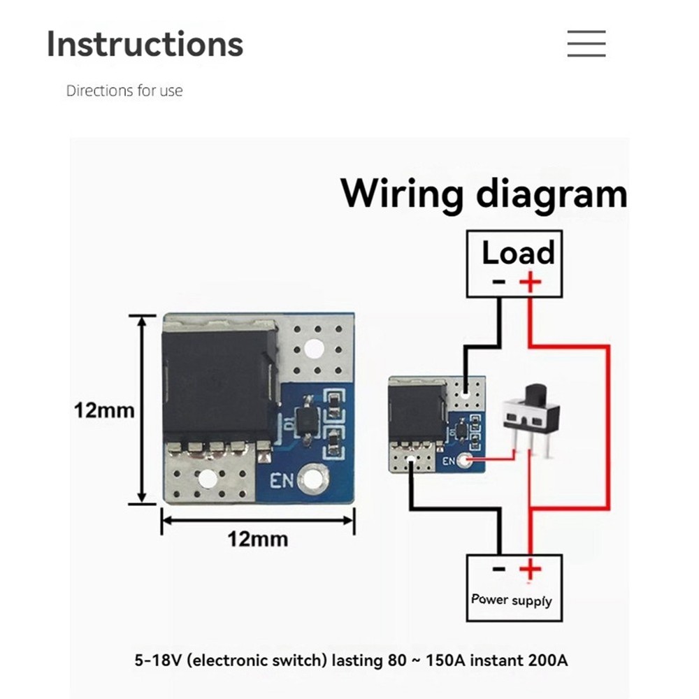 5-18V High MOS Trigger Drive Module 200A Max FET PWM Regulated9186