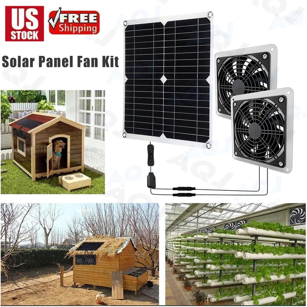 Solar Panel Fan Kit, 30W Weatherproof Solar Panel for Small Chicken Coops