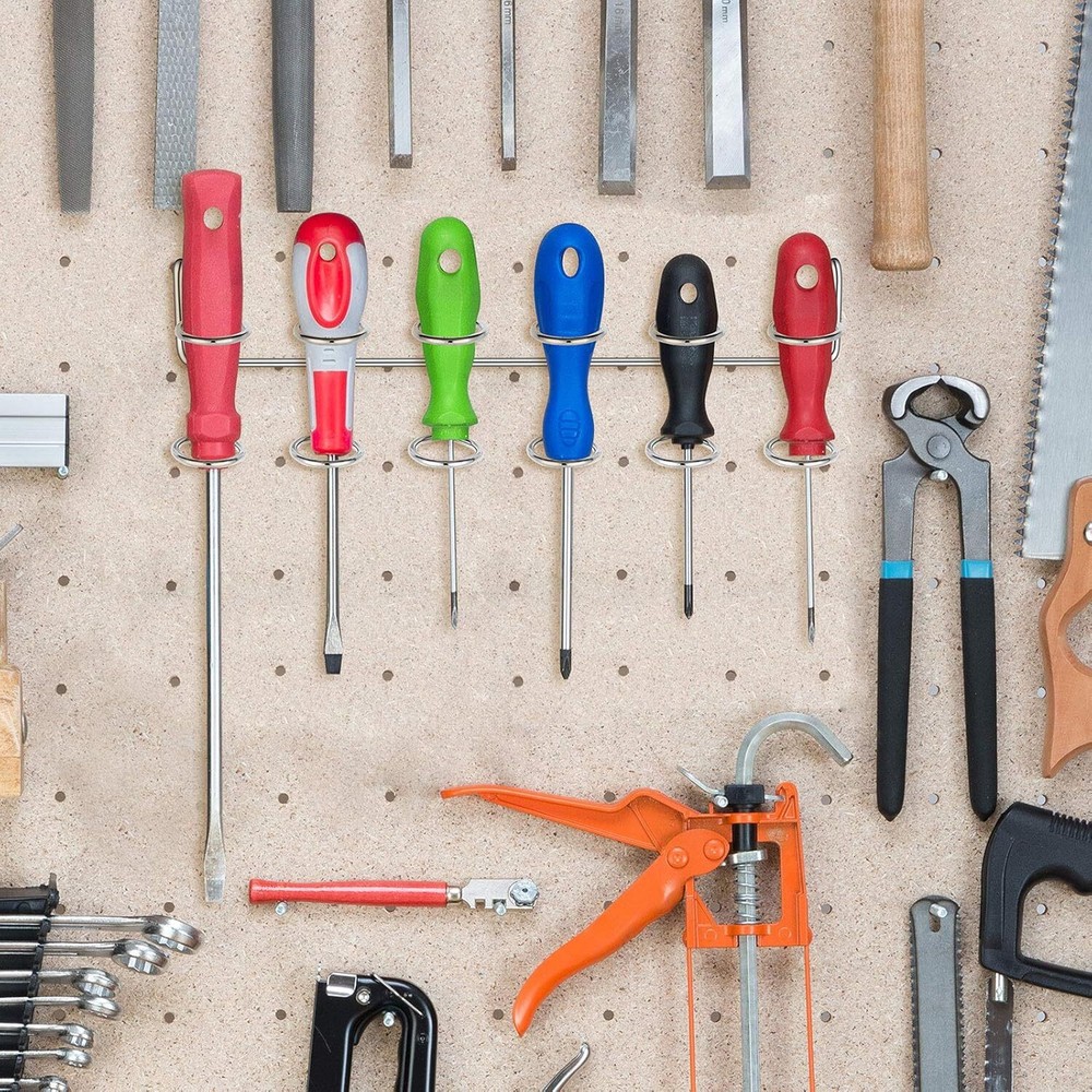 4Pcs Pegboard Screwdriver Holder Peg Board Organizer Accessories Multi Ring Tool