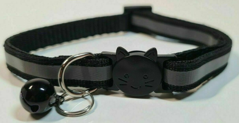 Reflective Safety Quick Release Cat Kitten Pet Collar Adjustable Bell Breakaway