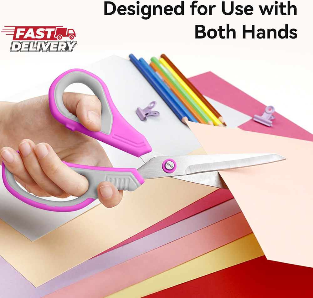 QMVESS 8.5" Scissors All Purpose 3 Pack, Ultra Sharp 2.5Mm Thick Blade Scissors