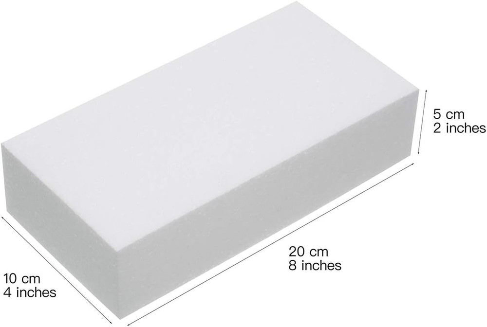 8 Pack Craft Foam Blocks 8X4X2 Inch Polystyrene Brick Rectangle for Arts,School