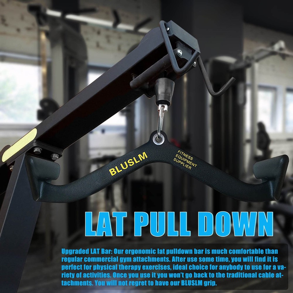 LAT Pull Down Bar for Cable Machine, LAT Pulldown Attachments T-bar V-bar Cab...