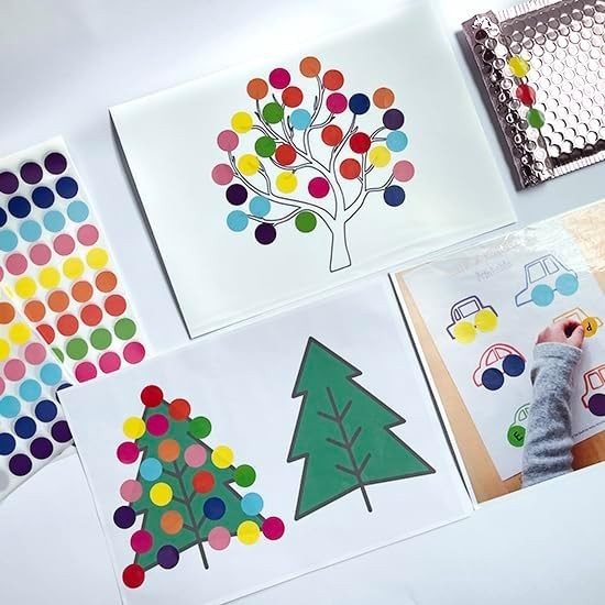 4200 Pieces 3/4" Colored Dot Stickers Color Coding Labels 0.75 Inch, Multiple