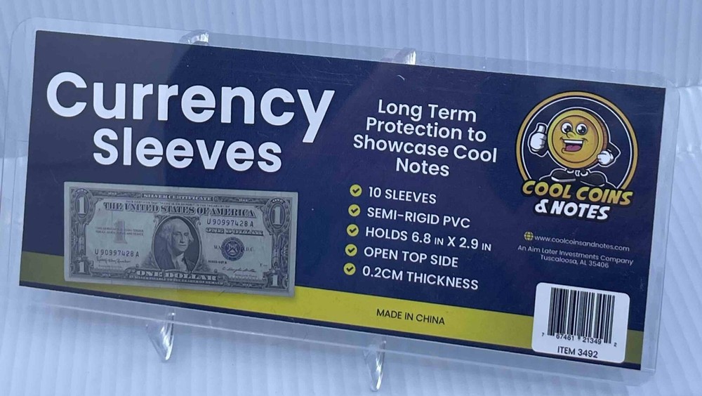 Banknote Currency Sleeves Rigid US Dollar Modern Size US Topload Holders Note