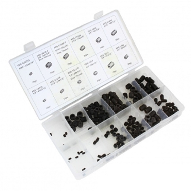 200pc ALLEN FINE & COARSE THREADS HEX SCREW SOCKET SET ASSORTMENT KIT NEW