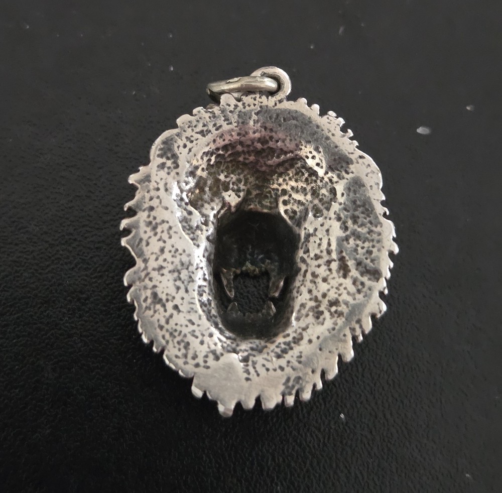 Vintage Silver Plated LION HEAD PENDANT