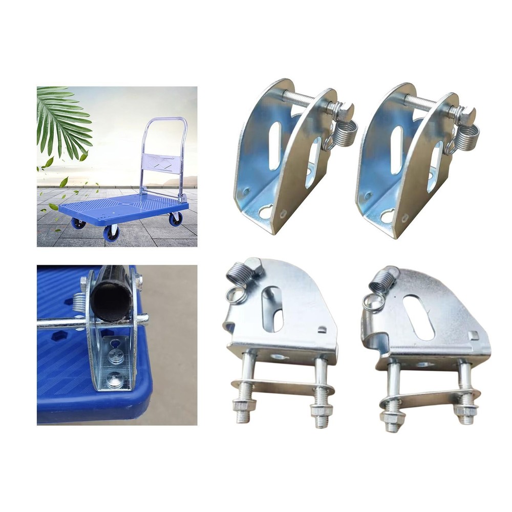 Flatbed Trolley Armrest Base, Foldable Push Hand Cart Base Hinge, Rolling