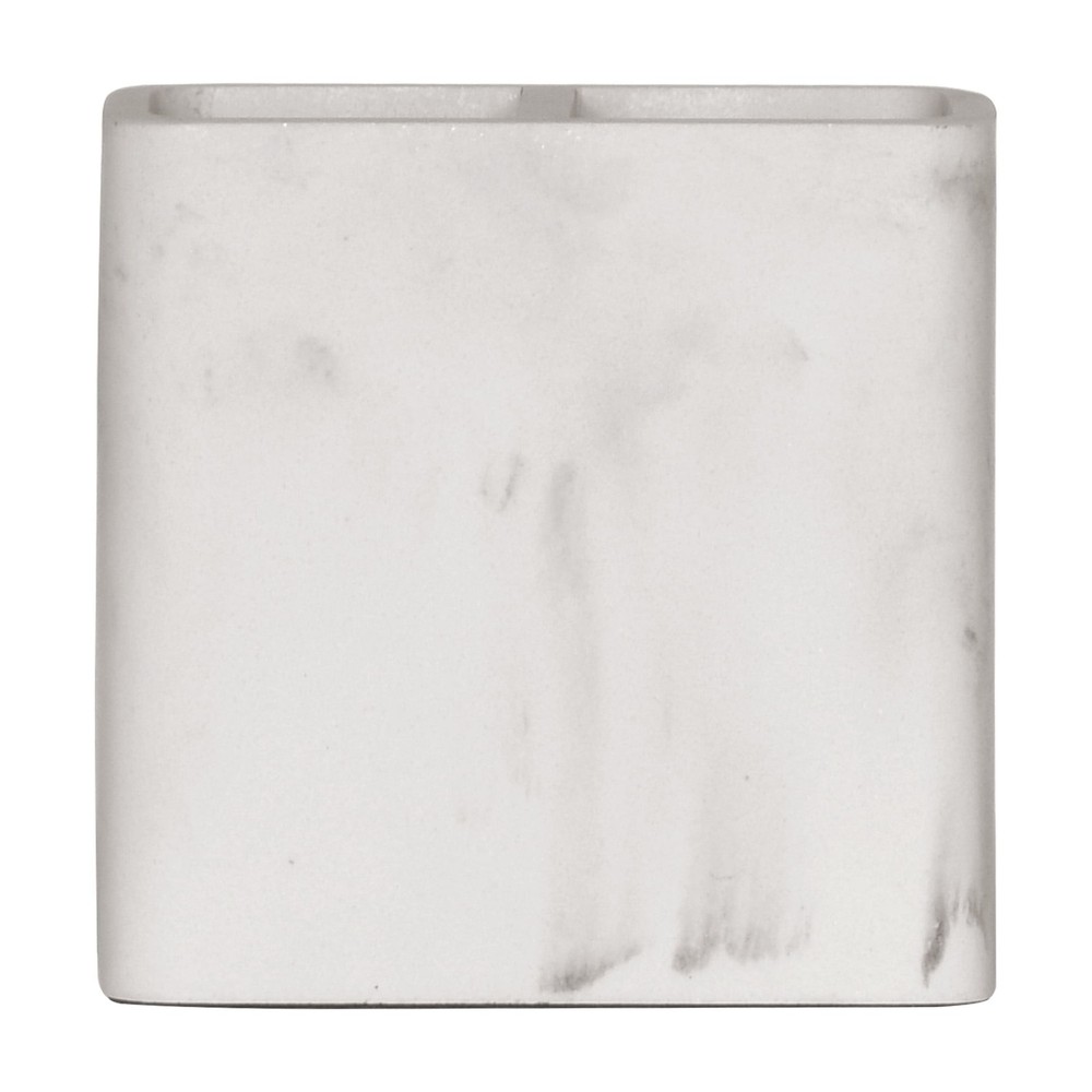 Faux Marble Toothbrush Holder White