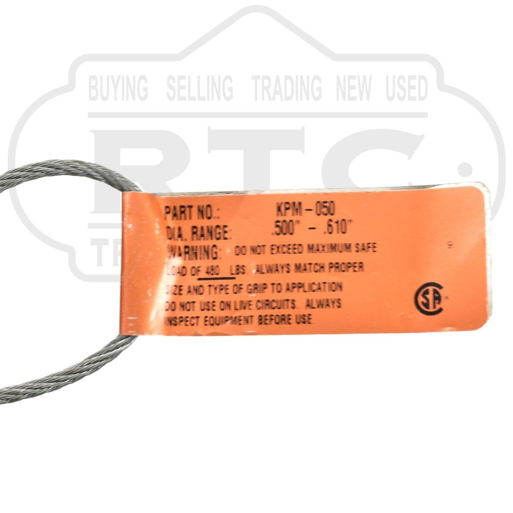 Klein Tools Cable Grip Puller KPM-050 .500" - .610" DIA. Loop end Lineman Tool