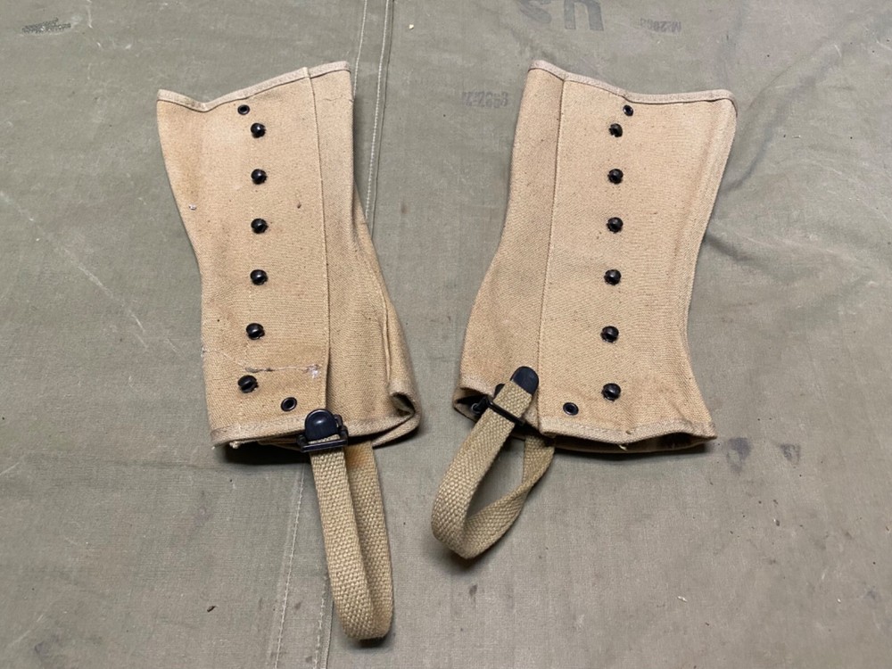 ORIGINAL WWII US USMC MARINE P1941 COMBAT FIELD LEGGINGS-SIZE 4