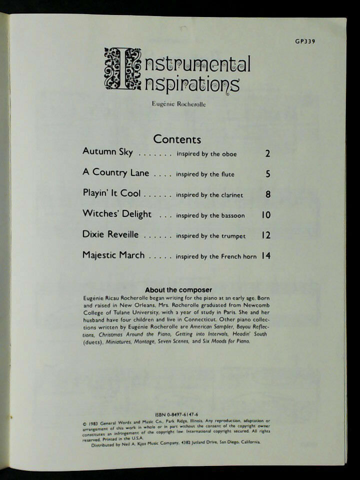 Instrumental Inspirations Eugenie Rocherolle