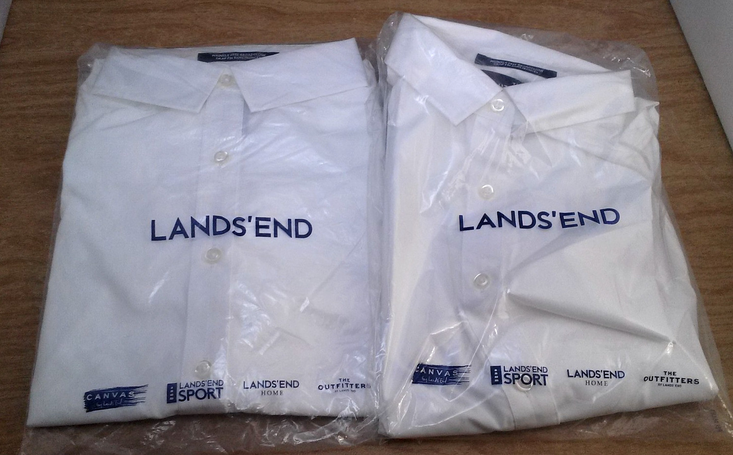 2 Lands' End Wrinkle Free Broadcloth Women's White Shirts Sz 12