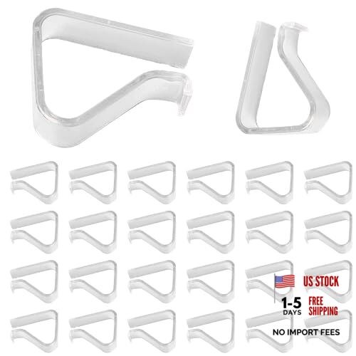24 Pieces Transparent Clear Tablecloth Clips, Plastic Table Cloth Medium