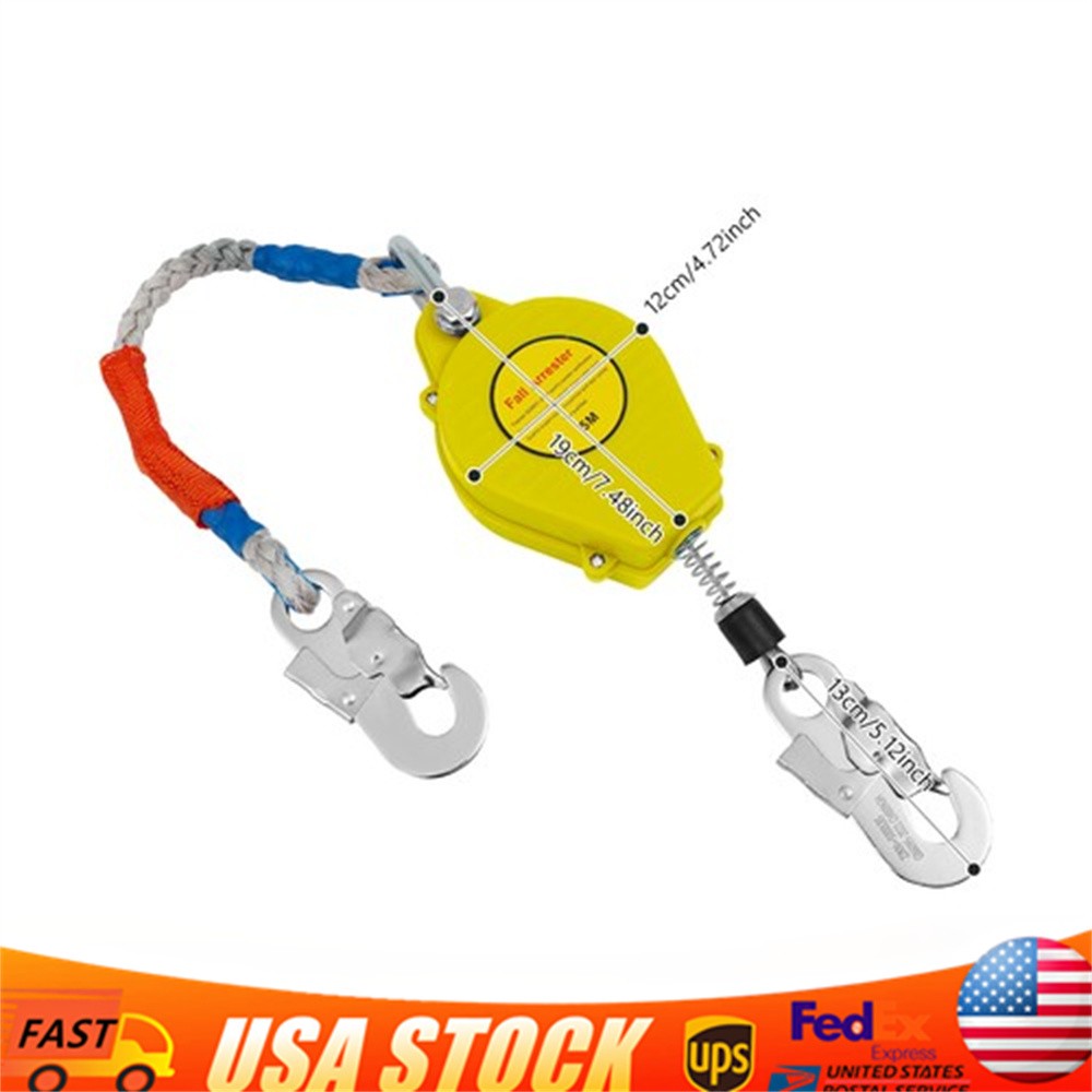 Self-Retractable Fall Arrester Yellow Fall Arrest Protector Fall Protection Gear