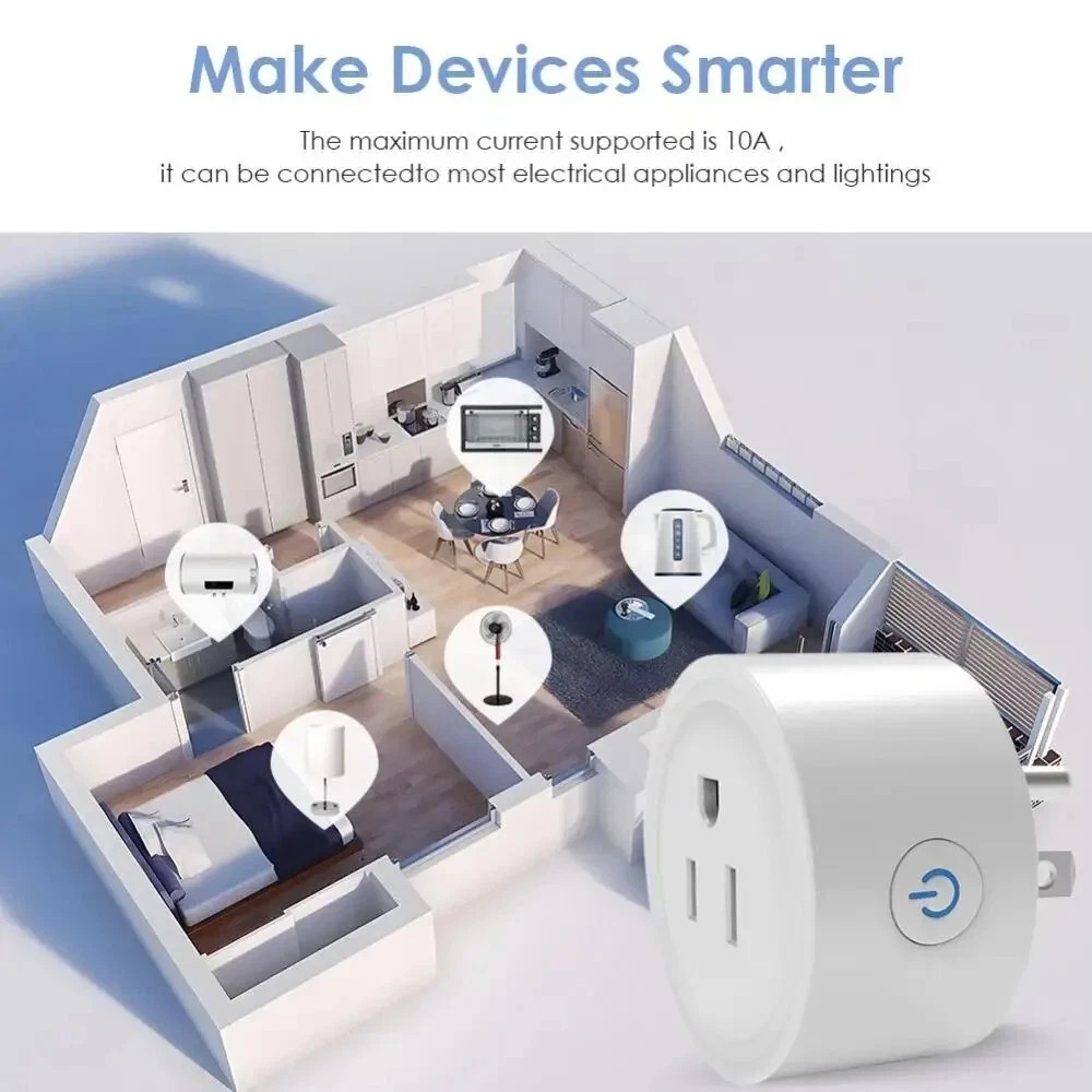 Tuya Smart Wifi Plug US 10A Remote Control Smart Home Appliances Socket