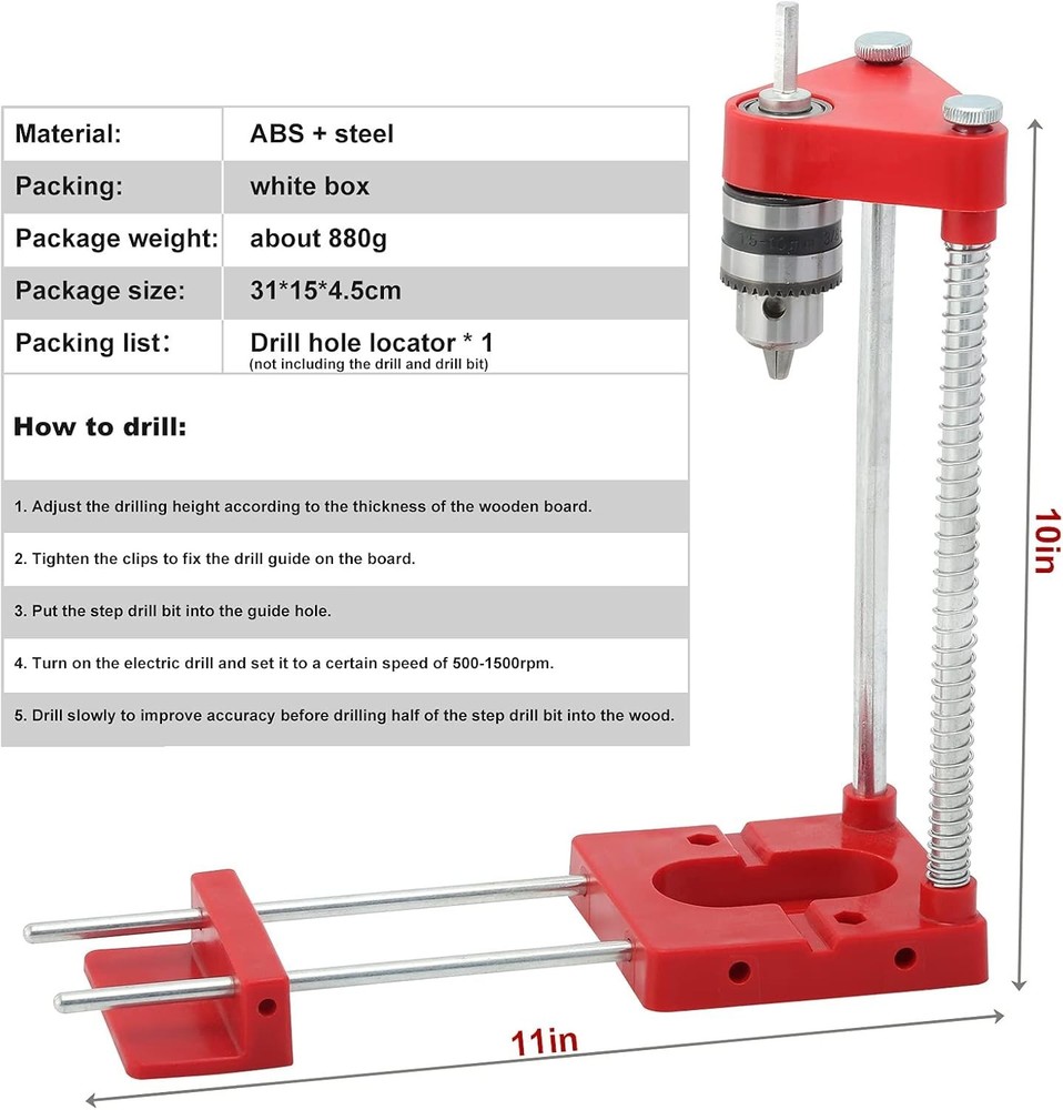 Portable Woodworking Drill Locator Adjustable Hole Punch Template Guide Tool