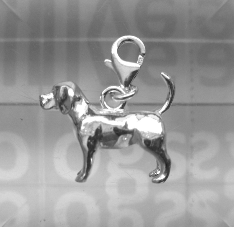 Beagle Sterling Silver Dog Charm