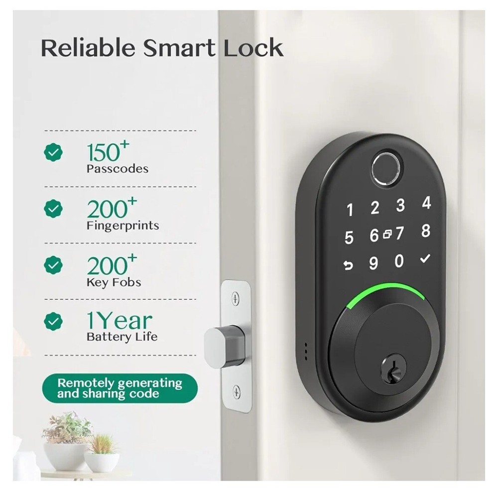 Smart Lock for Front Door Keyless Entry Door Lock Deadbolt with App Control