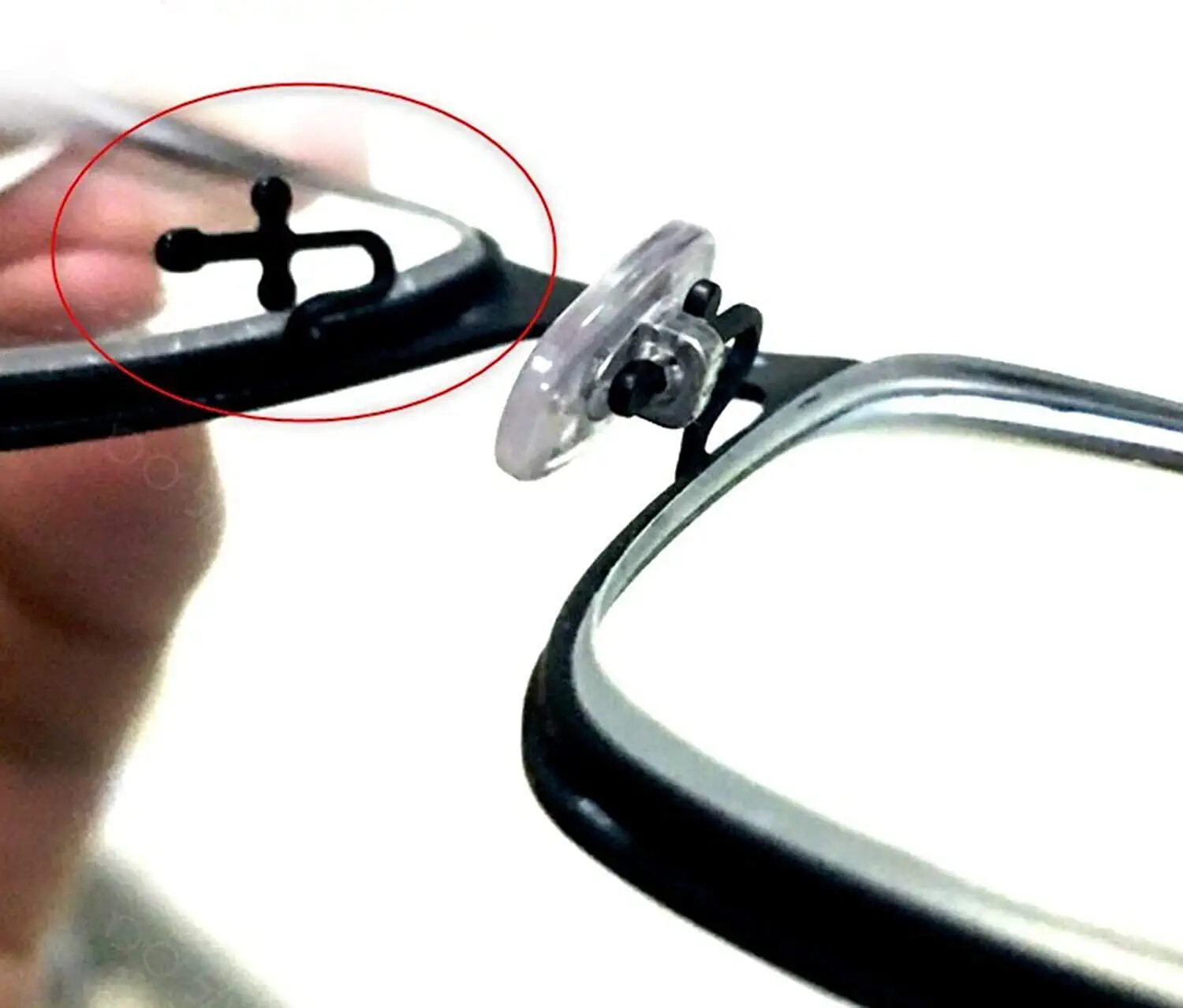 2 PAIR Plug In Nose Pads Fits Ray Ban Replacement PLUG IN PUSH IN Silver 15mm