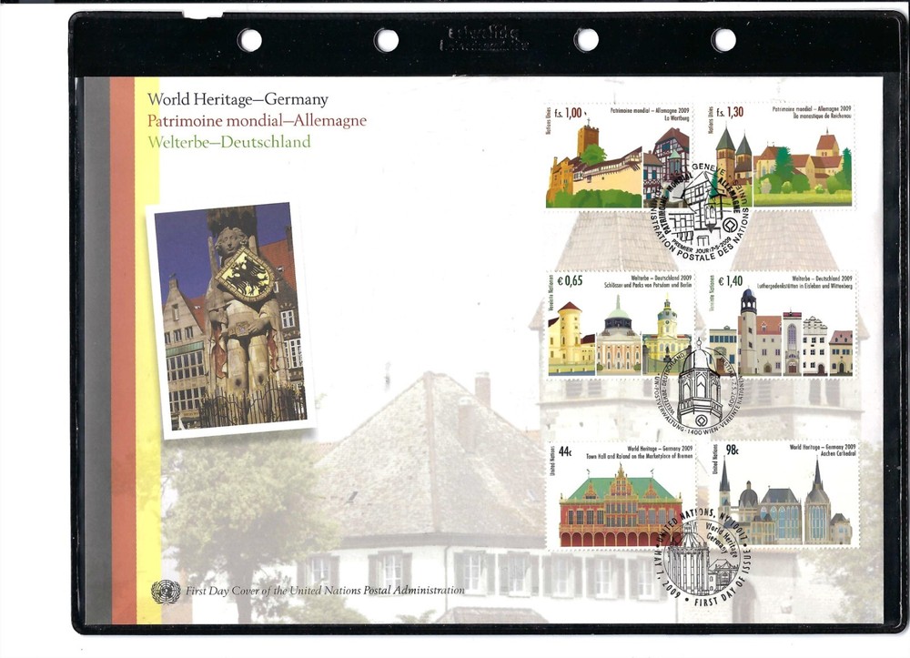 2009 World Heritage Germany - Large FDC - All 3 Offices - UNPA Cachet