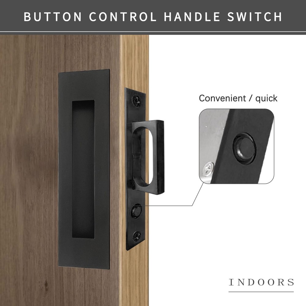 Recessed Finger Flush Pull Sliding Door Handle Edge Pull 7" Black