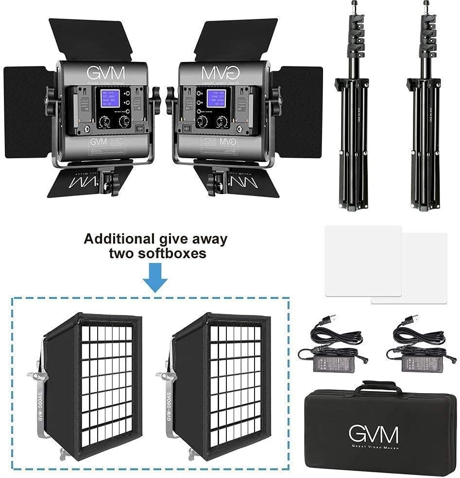 GVM 800D II 2L GVM RGB LED Panel Video Light, Photography Lighting with APP Cont
