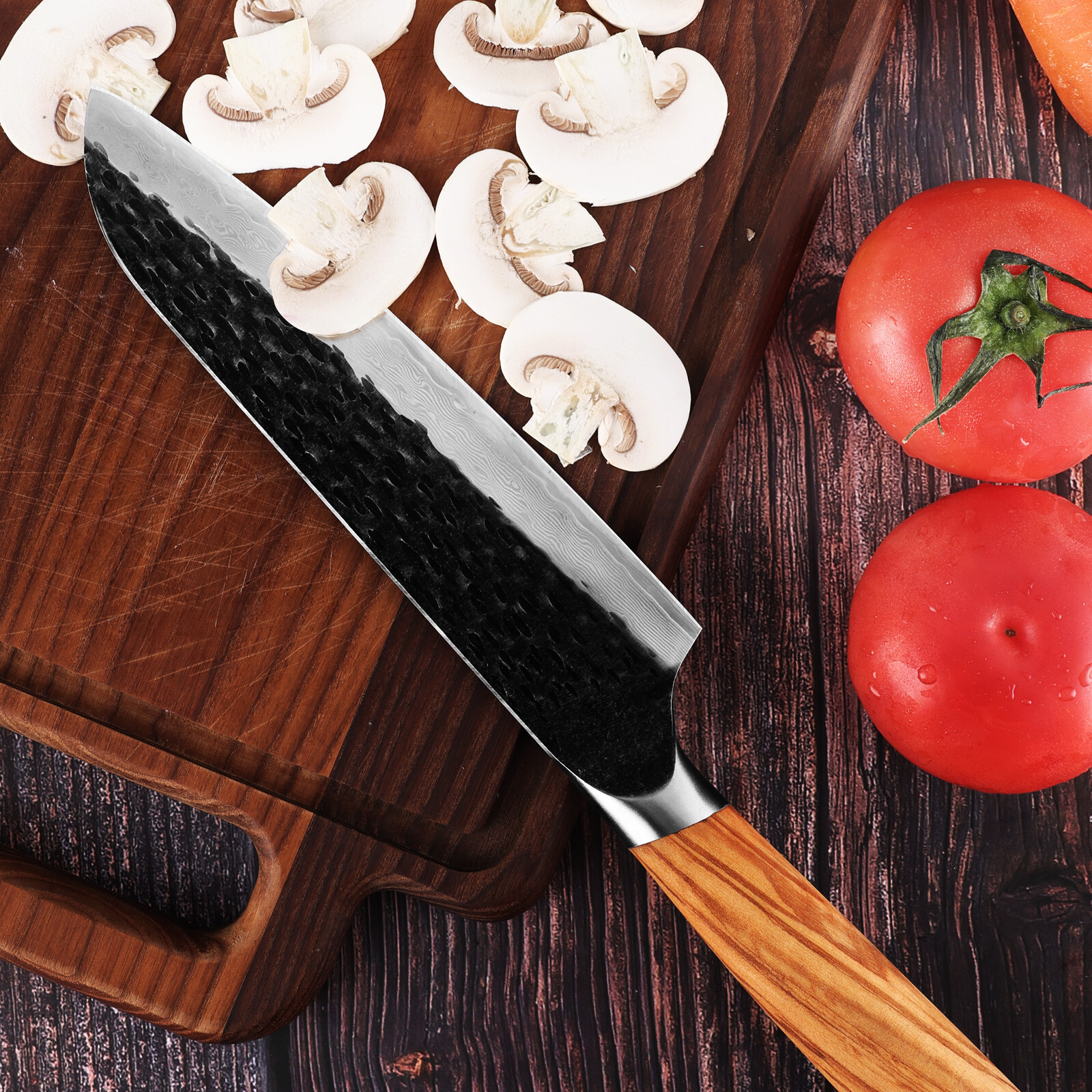 7in Chef Knife Damascus Super Sharp Carbon Stainless Japanese Knife w/ gift box