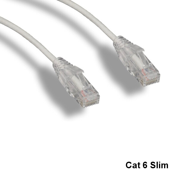 KNTK White 25' Slim Type Cat6 UTP Ethernet Cable 550MHz RJ45 Patch Panel Network