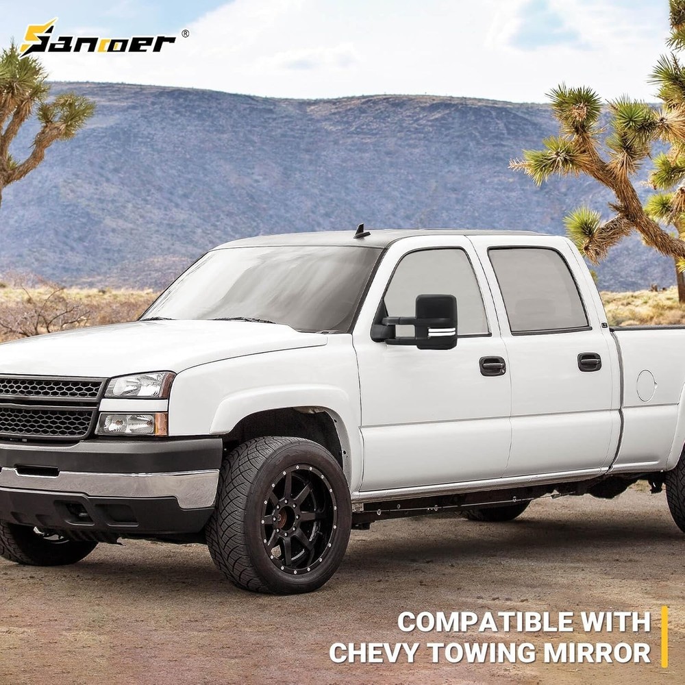 Towing Mirrors Switchback Lights Compatible with 2003-2007 Chevy Silverado GMC