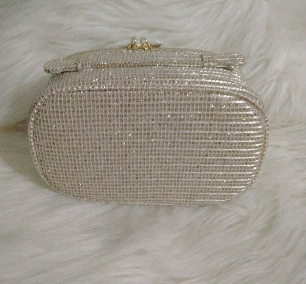 Dior Gold Glitter Couture Makeup bag with the CD Initials