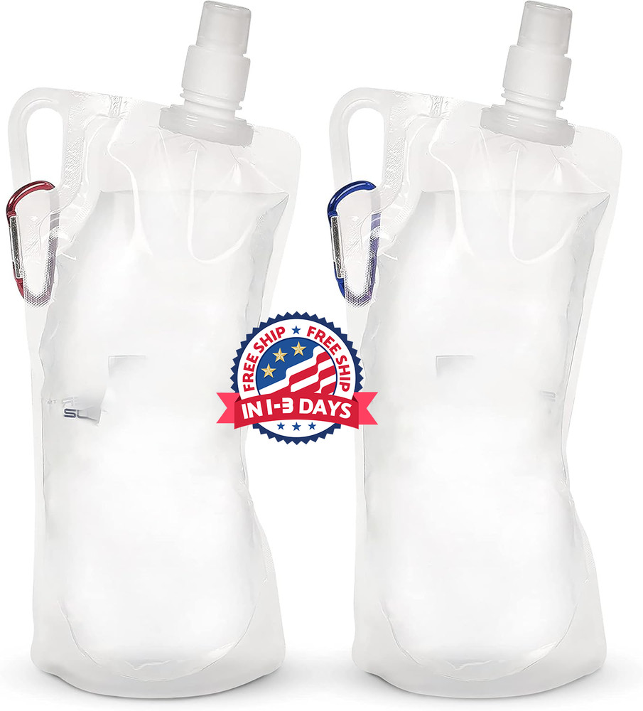 Botellas de agua plegables Survivor Filter, cantimploras 32oz, 2Pcs 2 l en total